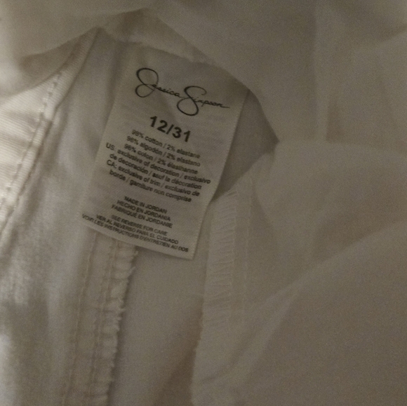 Jessica Simpson White Relaxed Skinny Crop Jeans - Size 12, Perfect Condition - Picture 5 of 5